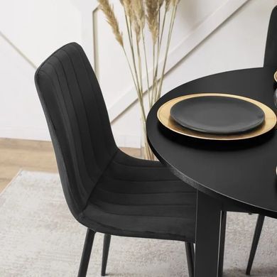 Стул бархатный MEBEL ELITE IBIS Velvet, Черный фотография