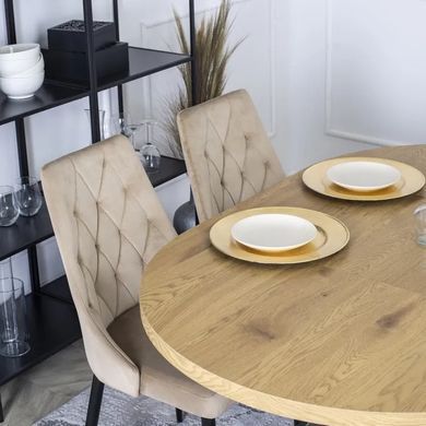 Стілець оксамитовий MEBEL ELITE CORK Velvet, Бежевий фотографія
