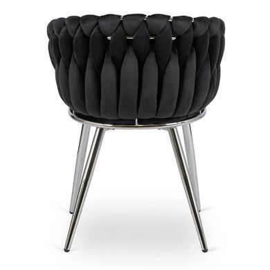 Стілець оксамитовий MEBEL ELITE SORELLA Velvet Чорний / хром фотографія