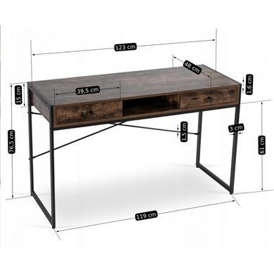 Письмовий стіл MEBEL ELITE STEP 123 см Коричневий / Чорний фотографія