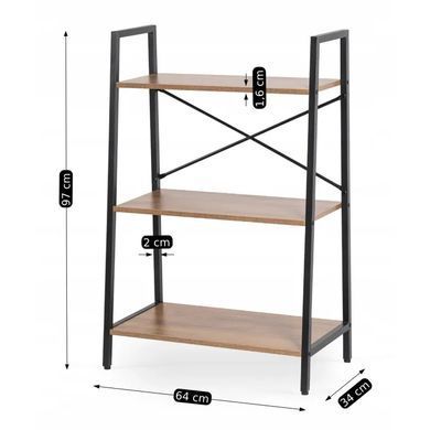 Стеллаж MEBEL ELITE VIOR Орех / Черный фотография