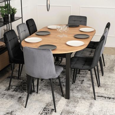 Стіл розкладний круглий MEBEL ELITE JAMES 102(222)х102 см Дуб крафт фотографія