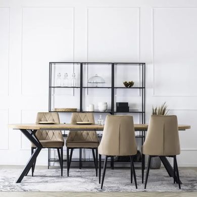 Стілець оксамитовий MEBEL ELITE CORK Velvet, Бежевий фотографія