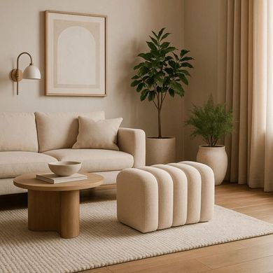 Пуф MEBEL ELITE KARBON Крем фотографія