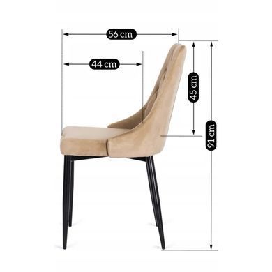 Стілець оксамитовий MEBEL ELITE CORK Velvet, Бежевий фотографія