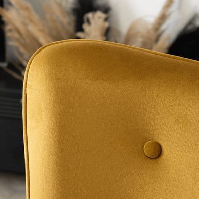 Крісло м'яке оксамитове з підставкою для ніг MEBEL ELITE LOZANO Velvet Гірчичний фотографія