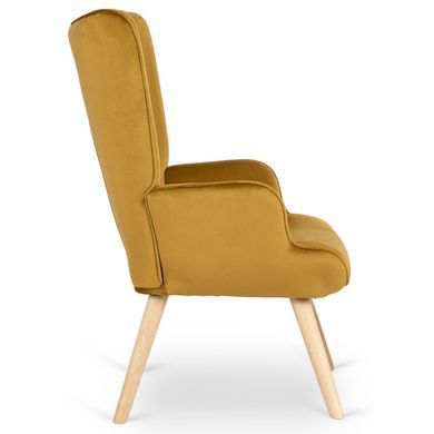 Крісло м'яке оксамитове з підставкою для ніг MEBEL ELITE LOZANO Velvet Гірчичний фотографія