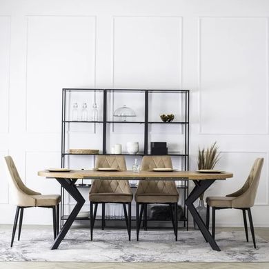 Стілець оксамитовий MEBEL ELITE CORK Velvet, Бежевий фотографія