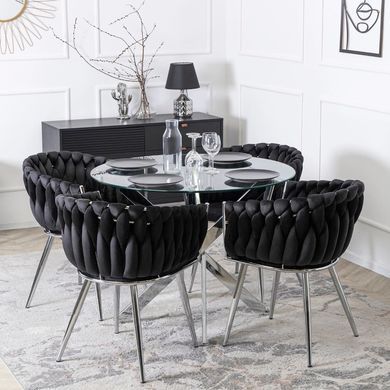 Стілець оксамитовий MEBEL ELITE SORELLA Velvet Чорний / хром фотографія