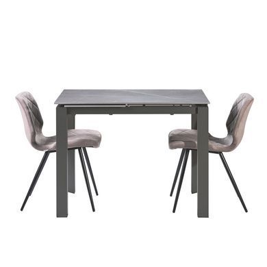 Стіл Обідній BRIGHT GREY MARBLE Concepto 102/142x70 Кераміка Сірий Мармур фотографія