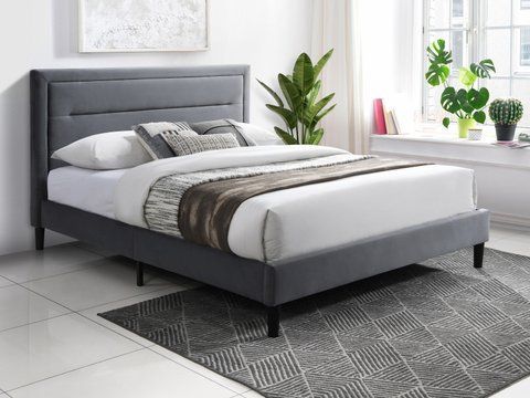 Кровать MALAGA Velvet Signal 140х200 Серый фотография