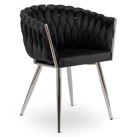 Стілець оксамитовий MEBEL ELITE SORELLA Velvet Чорний / хром фотографія