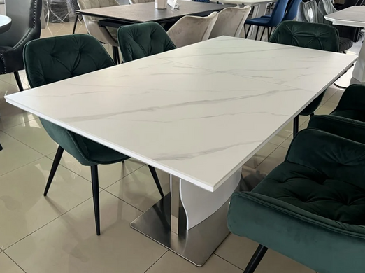 Стіл розкладний DETROIT CERAMIC Intarsio 140(180)x80 Білий Ефект Мармуру фотографія