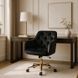 Стул офисный поворотный бархатный MEBEL ELITE KONOR Velvet Черный/золото