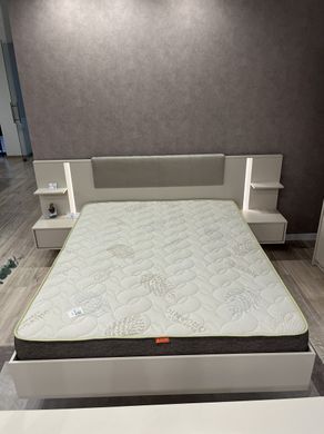 Кровать (каркас) Perfect Home Даст / Dast 160 с прикроватными тумбами и мягким изголовьем Беж фотография