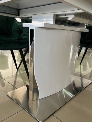 Стол раскладной DETROIT CERAMIC Intarsio 160(200)x90 Белый Эффект Мрамора фотография