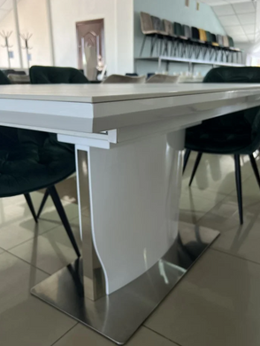 Стол раскладной DETROIT CERAMIC Intarsio 160(200)x90 Белый Эффект Мрамора фотография