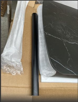 Стіл розкладний BERLIN CERAMIC Intarsio 140(180)x80 Чорний Мат Кераміка Чорний фотографія