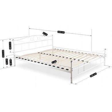 Ліжко металеве 160x200 см MEBEL ELITE GRIFFIN Білий фотографія