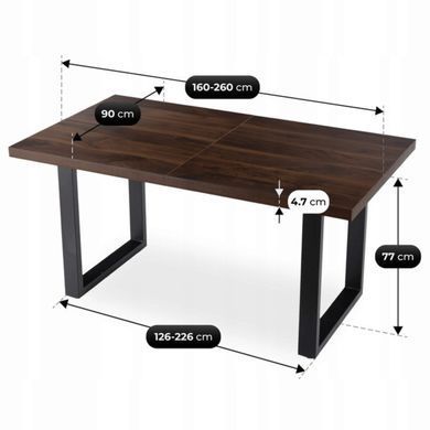Стол раскладной MEBEL ELITE EDWIN 160(260)х90 см Орех фотография
