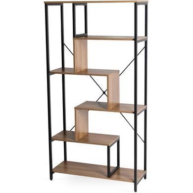 Стелаж MEBEL ELITE AKRIS Горіх / Чорний фотографія