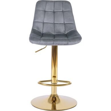 Барний стілець оксамитовий MEBEL ELITE ARCOS Velvet сірий / золотий фотографія