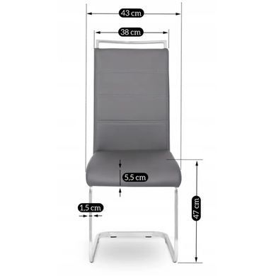 Стілець MEBEL ELITE LOCA, екошкіра Сірий фотографія