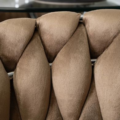 Стілець оксамитовий MEBEL ELITE SORELLA Velvet Бежевий / хром фотографія
