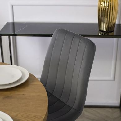 Стілець оксамитовий MEBEL ELITE IBIS Velvet, Сірий фотографія