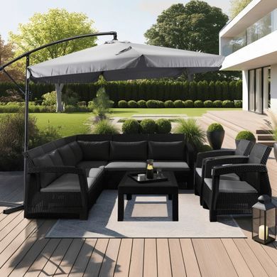 Садова парасолька з чохлом AKRON 255 см MEBEL ELITE Світло Сірий