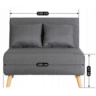 Диван раскладной MEBEL ELITE MARRY 2 ткань Серый фотография