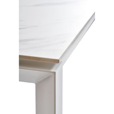 Стіл Обідній BRIGHT WHITE MARBLE Concepto 102/142x70 Кераміка Білий Мармур фотографія