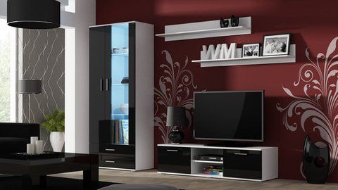 Стінка SOHO 11 Cama Білий Мат / Чорний Глянець фотографія
