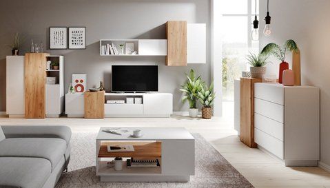 Стенка Perfect Home 3Д / 3D A Белый/дуб золотой крафт фотография