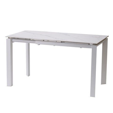 Стіл Обідній BRIGHT WHITE MARBLE Concepto 102/142x70 Кераміка Білий Мармур фотографія