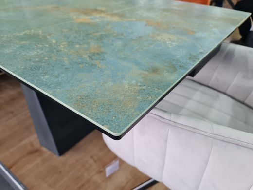 Cтіл Розкладний SALVADORE CERAMIC 160(240)X90 Signal Бірюза / Чорний Мат фотографія