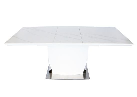 Стол раскладной DETROIT CERAMIC Intarsio 160(200)x90 Белый Эффект Мрамора фотография