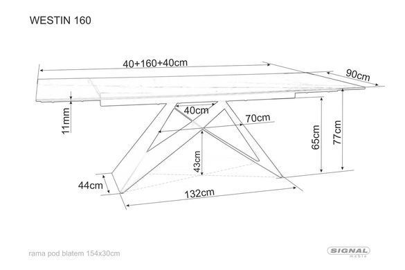 Стіл Обідній WESTIN III CERAMIC Signal 180(260)X90 Ефект Мармуру фотографія