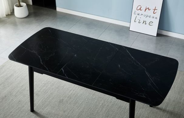 Стіл розкладний BERLIN CERAMIC Intarsio 140(180)x80 Чорний Мат Кераміка Чорний фотографія