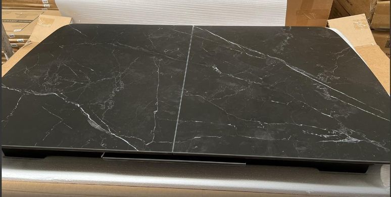 Стіл розкладний BERLIN CERAMIC Intarsio 140(180)x80 Чорний Мат Кераміка Чорний фотографія