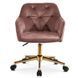 Стілець офісний поворотний оксамитовий MEBEL ELITE KONOR Velvet Рожевий/золото