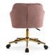 Стілець офісний поворотний оксамитовий MEBEL ELITE KONOR Velvet Рожевий/золото
