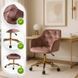 Стілець офісний поворотний оксамитовий MEBEL ELITE KONOR Velvet Рожевий/золото