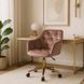 Стілець офісний поворотний оксамитовий MEBEL ELITE KONOR Velvet Рожевий/золото