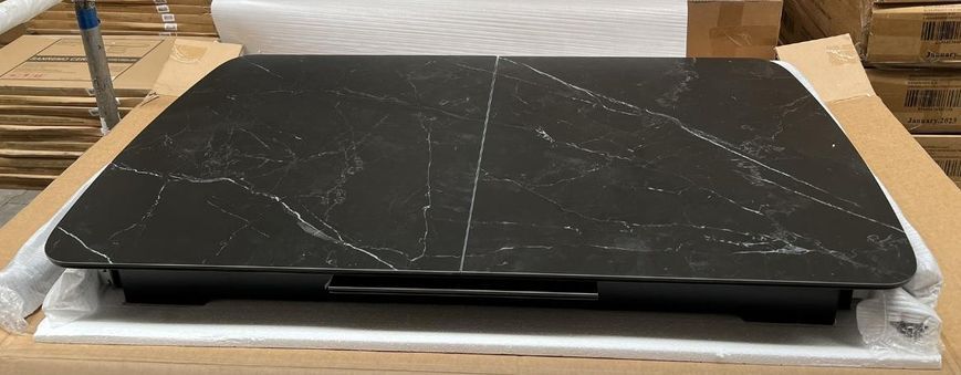 Стіл розкладний BERLIN CERAMIC Intarsio 140(180)x80 Чорний Мат Кераміка Чорний фотографія