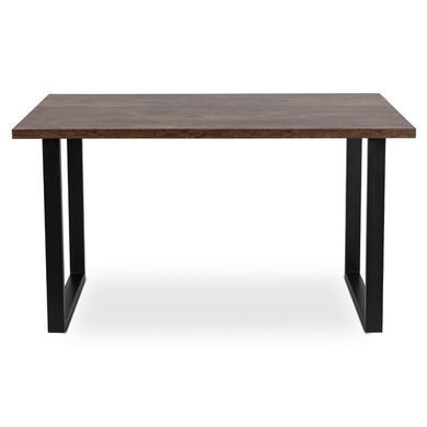Стол MEBEL ELITE GLOS 135х80 см Дуб Рустик / Черный фотография
