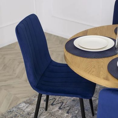 Стілець оксамитовий MEBEL ELITE IBIS Velvet, Темно-синій фотографія