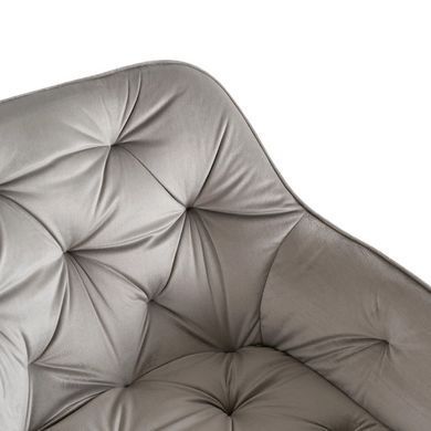 Стул офисный поворотный бархатный MEBEL ELITE KONOR Velvet Серый/золото фотография