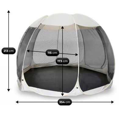 Садовая беседка с москитной сеткой Mebel Elit CAMA 354 см Бежевый/черный