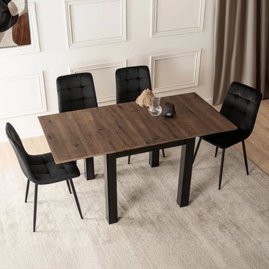 Стіл розкладний MEBEL ELITE MAX 80 (160)80см Горіх / Чорний фотографія